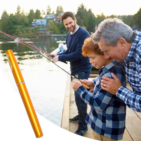 Portable Pocket Teliscopis Mini Fishing Pole Pen Shape Folded Fishing Rod With Reel Wheel