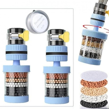 ২ পিস-6 Layers Water Filter Tap (360° রোটেটেবল)