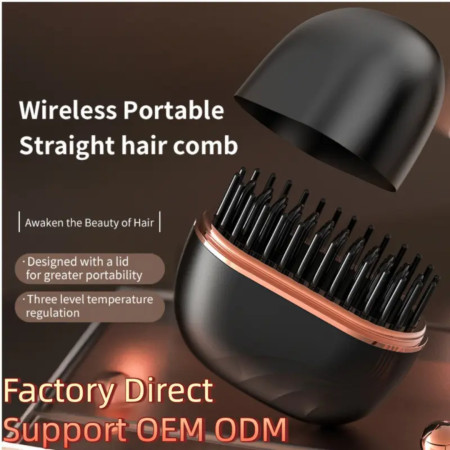 Portable Wireless Hair Straightening Brush with Fast Heating