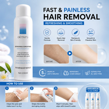 DETVFO Refreshing & Smoothing Hair Removal Cream