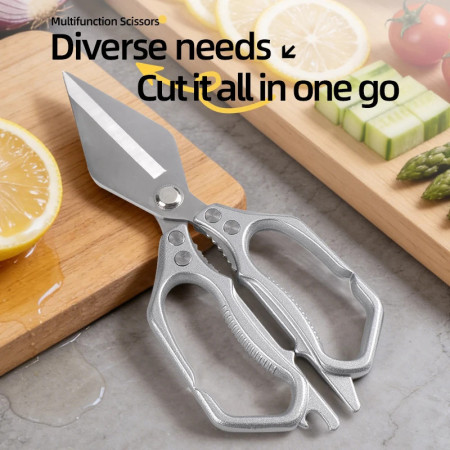 Multi-Functional Stainless Steel Kitchen Shears – Poultry & Fish Scissors - 000982