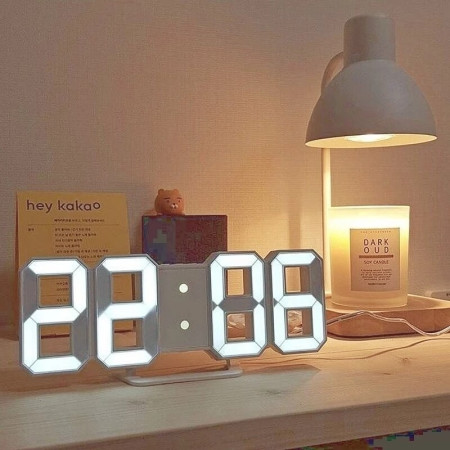 3D Digital Wall Clock LED Table Clock Time Alarm Temperature Date Sound Control Night Light With Remote Control Clock-000016